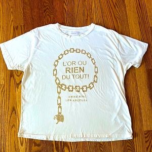 Amine Bing off white t-shirt sz XS L’or ou rein du tout!